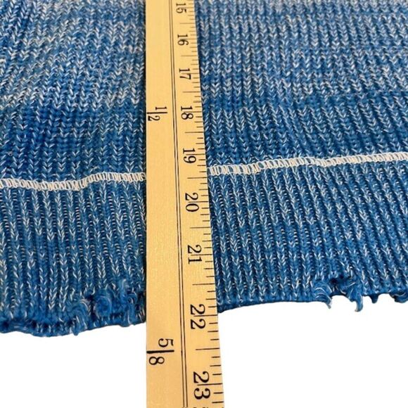Pistola Distressed Gradient Blue Ombre Surge Stitched Sweater Cotton Size Medium - Picture 9 of 11